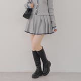 トップグレー | 【セットアップ対応】裾ライン入りプリーツミニスカート | NICE CLAUP / OLIVE des OLIVE OUTLET
