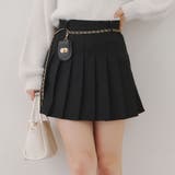 ブラック | チャーム付プリーツミニスカート | NICE CLAUP / OLIVE des OLIVE OUTLET