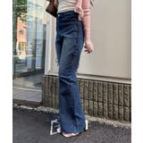 ブルー | 脇レースアップフレアパンツ | NICE CLAUP / OLIVE des OLIVE　OUTLET