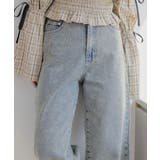 ブルー系 | 【サイズ展開あり】ストーン付デニムフレアパンツ | NICE CLAUP / OLIVE des OLIVE　OUTLET