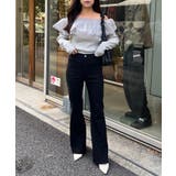 【3サイズ展開】後ろ姿まで可愛い、リボンデニムフレアパンツ | RMAF　NICE CLAUP / OLIVE des OLIVE | 詳細画像7 