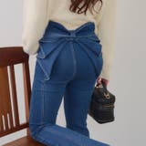 ブルー系 | 【3サイズ展開】後ろ姿まで可愛い、リボンデニムフレアパンツ | RMAF　NICE CLAUP / OLIVE des OLIVE