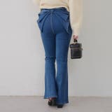 【3サイズ展開】後ろ姿まで可愛い、リボンデニムフレアパンツ | RMAF　NICE CLAUP / OLIVE des OLIVE | 詳細画像75 