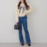 【3サイズ展開】後ろ姿まで可愛い、リボンデニムフレアパンツ | RMAF　NICE CLAUP / OLIVE des OLIVE | 詳細画像76 