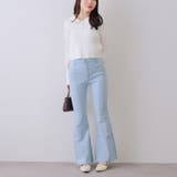 【3サイズ展開】後ろ姿まで可愛い、リボンデニムフレアパンツ | RMAF　NICE CLAUP / OLIVE des OLIVE | 詳細画像16 