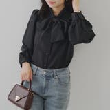 ブラック | リボンタイブラウス | NICE CLAUP / OLIVE des OLIVE　OUTLET