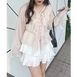 ピンク | 楊柳シアーラッフルブラウス | RMAF NICE CLAUP / OLIVE des OLIVE