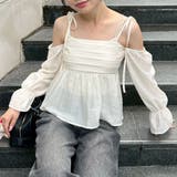 【夏から秋まで着れる】袖2wayシャーリングブラウス | NICE CLAUP / OLIVE des OLIVE　OUTLET | 詳細画像1 