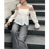 【夏から秋まで着れる】袖2wayシャーリングブラウス | NICE CLAUP / OLIVE des OLIVE　OUTLET | 詳細画像9 