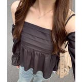 ブラック | 【夏から秋まで着れる】袖2wayシャーリングブラウス | NICE CLAUP / OLIVE des OLIVE　OUTLET