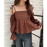 ブラウン | 【夏から秋まで着れる】袖2wayシャーリングブラウス | NICE CLAUP / OLIVE des OLIVE　OUTLET