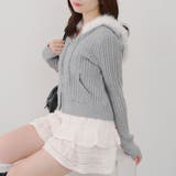 トップグレー | ケーブルZIPUPパーカー | NICE CLAUP / OLIVE des OLIVE　OUTLET