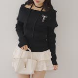 オフショルブローチ付きニット | NICE CLAUP / OLIVE des OLIVE　OUTLET | 詳細画像4 