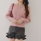 ピンク | オフショルブローチ付きニット | NICE CLAUP / OLIVE des OLIVE　OUTLET