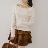 アイボリー | オフショルブローチ付きニット | NICE CLAUP / OLIVE des OLIVE　OUTLET