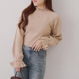 ベージュ | ボリューム袖ニットプルオーバー | NICE CLAUP / OLIVE des OLIVE OUTLET