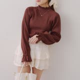 ブラウン | ボリューム袖ニットプルオーバー | NICE CLAUP / OLIVE des OLIVE OUTLET
