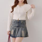お顔周りスッキリ見え◎ ビッグ衿ジップカーディガン | NICE CLAUP / OLIVE des OLIVE OUTLET | 詳細画像3