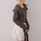 お顔周りスッキリ見え◎ ビッグ衿ジップカーディガン | NICE CLAUP / OLIVE des OLIVE OUTLET | 詳細画像12