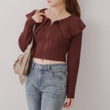 お顔周りスッキリ見え◎ ビッグ衿ジップカーディガン | NICE CLAUP / OLIVE des OLIVE OUTLET | 詳細画像18