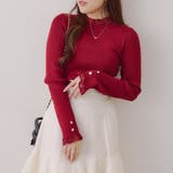ボルドー | ボタンフレアスリーブニット | NICE CLAUP / OLIVE des OLIVE OUTLET
