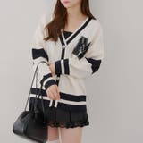 【MARCHES】レタードカーデ | NICE CLAUP / OLIVE des OLIVE　OUTLET | 詳細画像3 