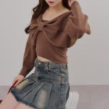ブラウン | オフショルでも着られる、リボンがキュートなセットアイテム | NICE CLAUP / OLIVE des OLIVE OUTLET