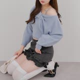 ブルー | オフショルでも着られる、リボンがキュートなセットアイテム | NICE CLAUP / OLIVE des OLIVE OUTLET