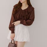 ブラウン | クロスフリルニット | NICE CLAUP / OLIVE des OLIVE OUTLET