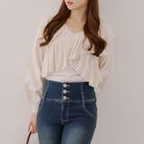 アイボリー | クロスフリルニット | NICE CLAUP / OLIVE des OLIVE OUTLET
