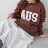 ブラウン | ロゴ刺繍ニット | NICE CLAUP / OLIVE des OLIVE OUTLET