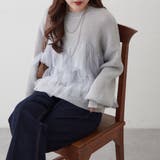 Lグレー | チュール付ラメニット | NICE CLAUP / OLIVE des OLIVE　OUTLET