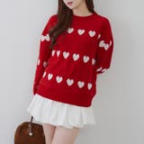 ベロアモールたっぷりハートニット | NICE CLAUP / OLIVE des OLIVE　OUTLET | 詳細画像1 