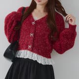 【5色展開】裾レースリボン釦カーディガン | RMAF　NICE CLAUP / OLIVE des OLIVE | 詳細画像3 