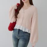 ピンク | 【5色展開】裾レースリボン釦カーディガン | RMAF　NICE CLAUP / OLIVE des OLIVE