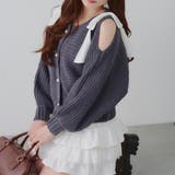 チャコール | 肩リボンモールプルオーバー | NICE CLAUP / OLIVE des OLIVE OUTLET