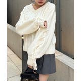 レースアップモールケーブルニット | NICE CLAUP / OLIVE des OLIVE　OUTLET | 詳細画像1 