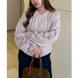 レースアップモールケーブルニット | NICE CLAUP / OLIVE des OLIVE　OUTLET | 詳細画像19 