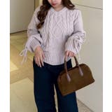 レースアップモールケーブルニット | NICE CLAUP / OLIVE des OLIVE　OUTLET | 詳細画像20 