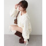 レースアップモールケーブルニット | NICE CLAUP / OLIVE des OLIVE　OUTLET | 詳細画像31 