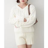 レースアップモールケーブルニット | NICE CLAUP / OLIVE des OLIVE　OUTLET | 詳細画像32 