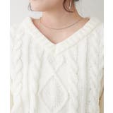 レースアップモールケーブルニット | NICE CLAUP / OLIVE des OLIVE　OUTLET | 詳細画像62 