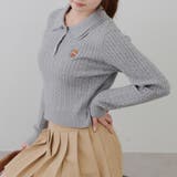 トップグレー | くまさんケーブルポロニット | NICE CLAUP / OLIVE des OLIVE　OUTLET