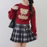 ボルドー | リボンくまさんニット | NICE CLAUP / OLIVE des OLIVE　OUTLET