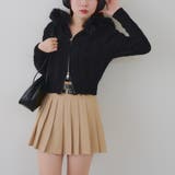 ブラック | ケーブルファーパーカー | NICE CLAUP / OLIVE des OLIVE　OUTLET