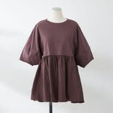 ブラウン | 大人ランタン袖ドッキングT | NICE CLAUP / OLIVE des OLIVE OUTLET