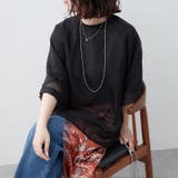 ブラック | 【NUNIFE】オーガンジー重ねラグランTシャツ | RMAF NICE CLAUP / OLIVE des OLIVE