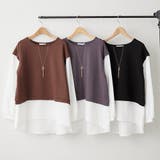 ネックレス刺繍ドッキングプルオーバー | NICE CLAUP / OLIVE des OLIVE　OUTLET | 詳細画像1 