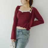【2枚SET】レース付ワイドリブアンサンブル | NICE CLAUP / OLIVE des OLIVE　OUTLET | 詳細画像2 