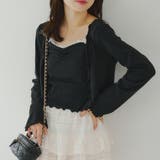 ブラック | 【2枚SET】レース付ワイドリブアンサンブル | NICE CLAUP / OLIVE des OLIVE　OUTLET